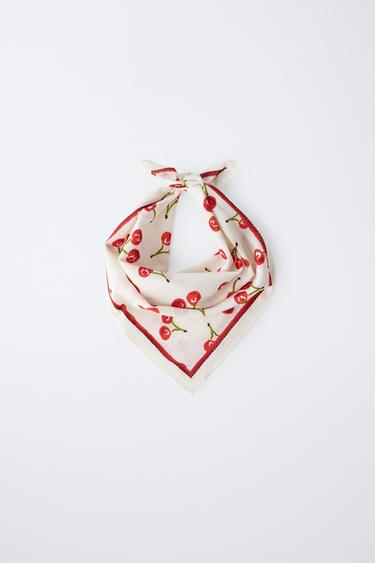 SQUARE CHERRY BANDANA - Red by Zara