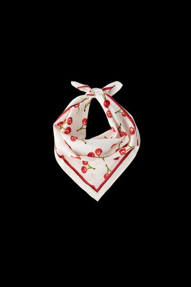 SQUARE CHERRY BANDANA - Red by Zara - Image 0