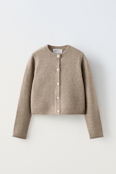KNIT CARDIGAN - Sand by Zara - Image 0