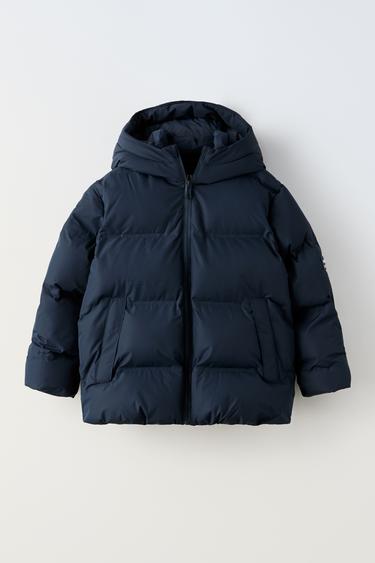 ABRIGO WATER REPELLENT ETIQUETA - Marino oscuro de Zara