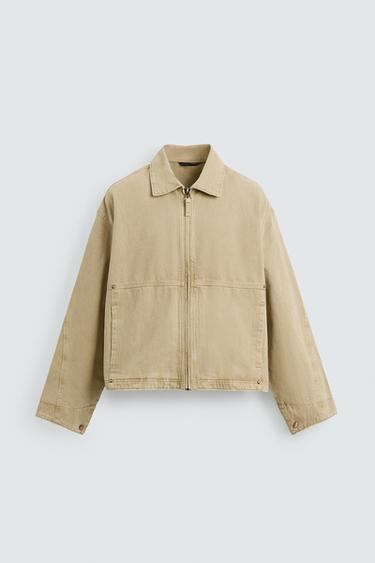 RELAXED FIT WASHED JACKET - camel by Zara