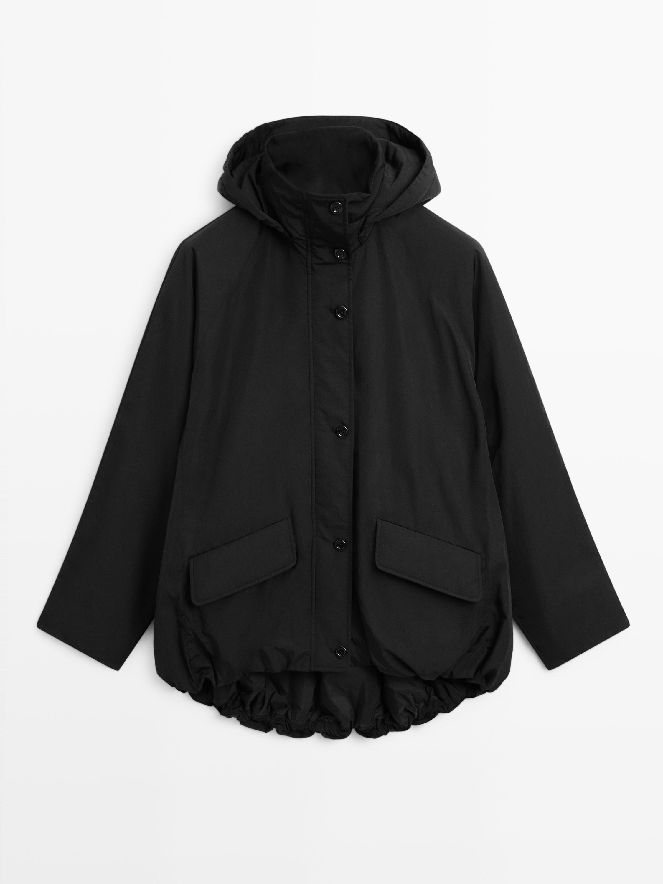 Long technical fabric parka