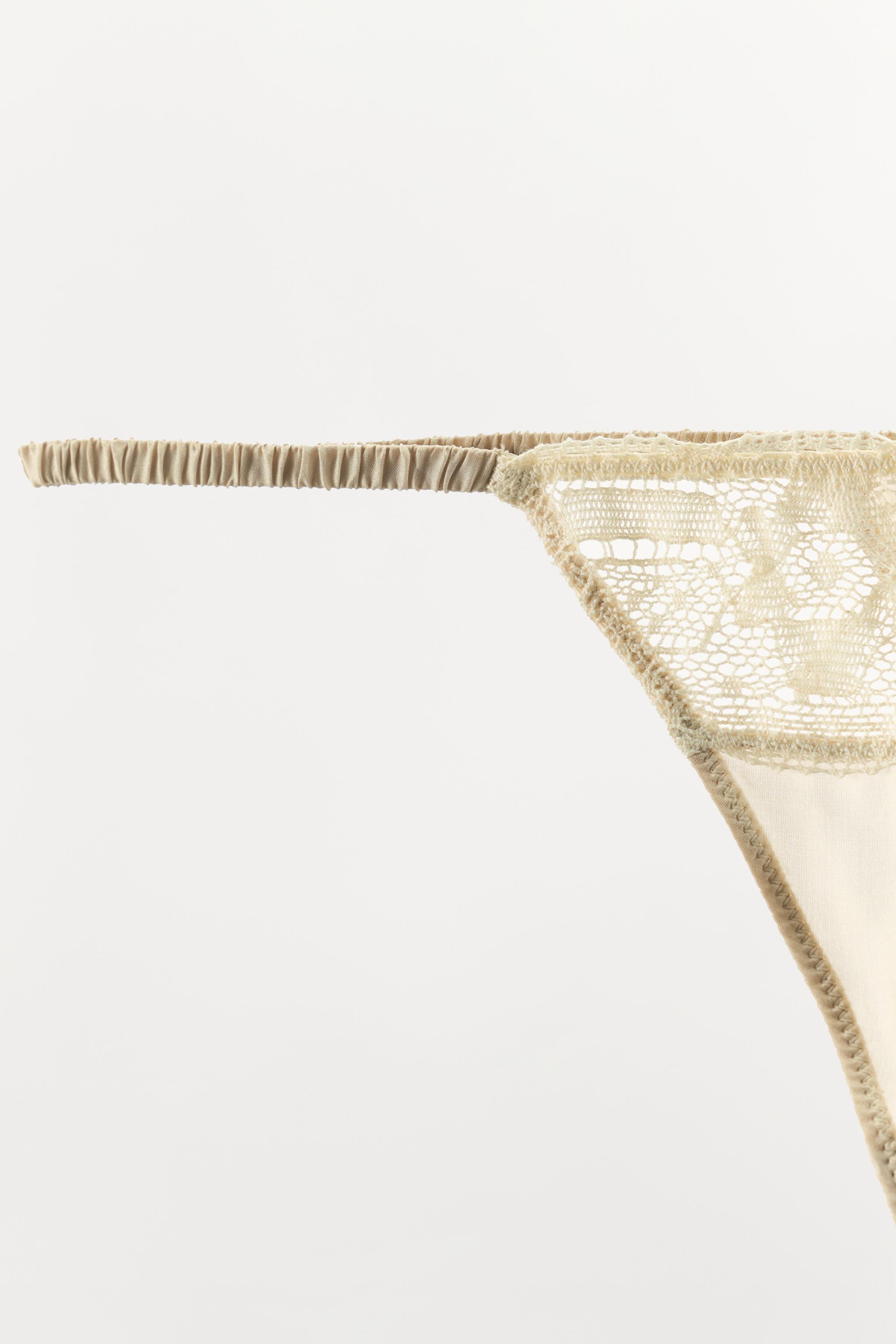 100% SILK LACE THONG