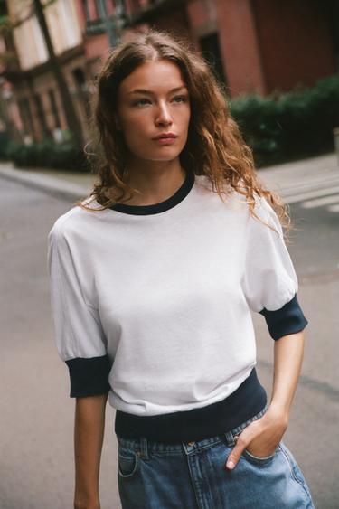 PIPED T-SHIRT - White by Zara