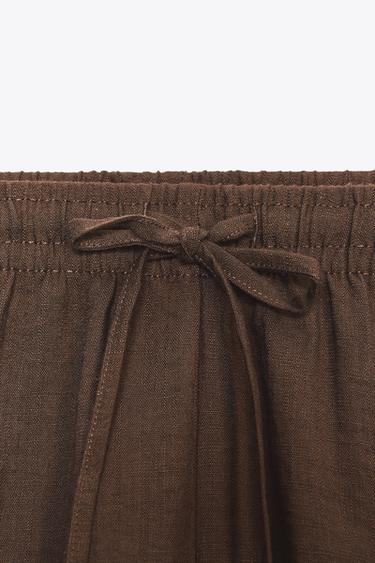 SHORT MINI À LIEN - Marron de Zara - Image 6