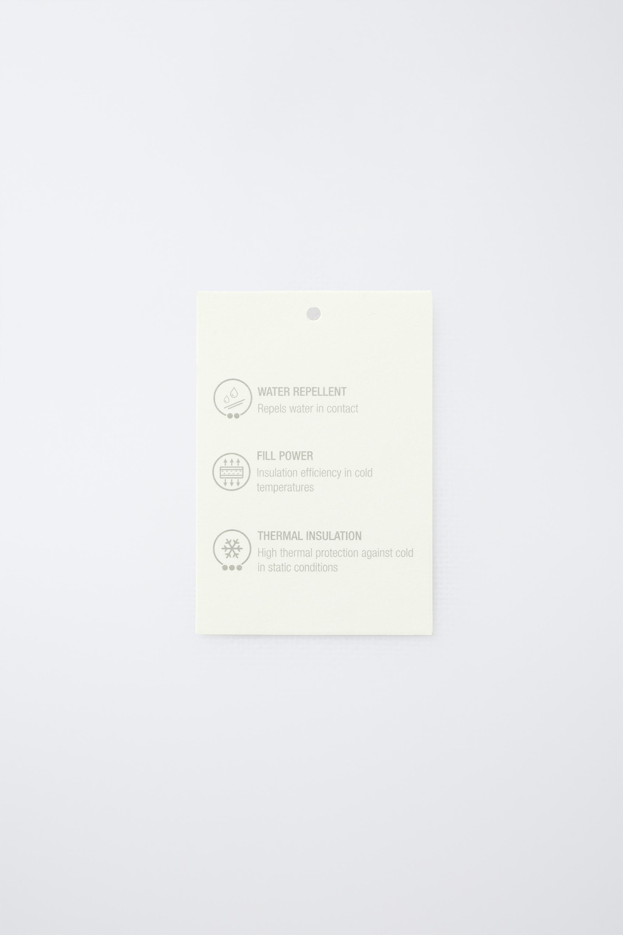 WATER REPELLENT FEATHER AND DOWN PUFFER COAT WITH LABEL