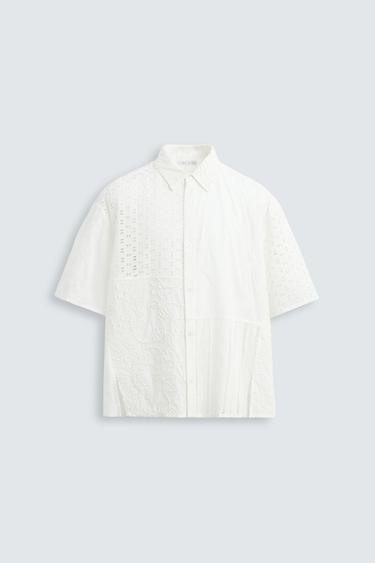 CAMISA PATCHWORK BORDADO TROQUELADO - Blanco de Zara