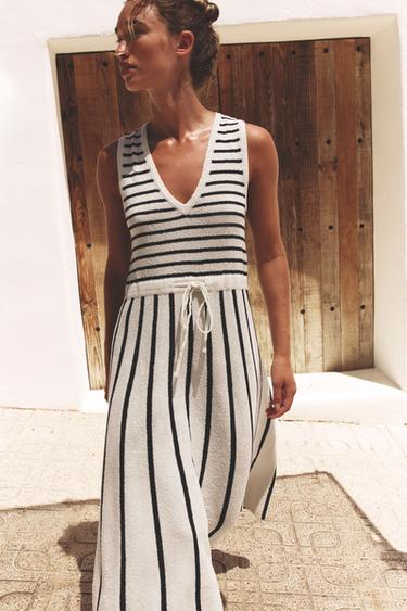 STRIPED CUT-OUT KNIT DRESS - striped by Zara - Image 1