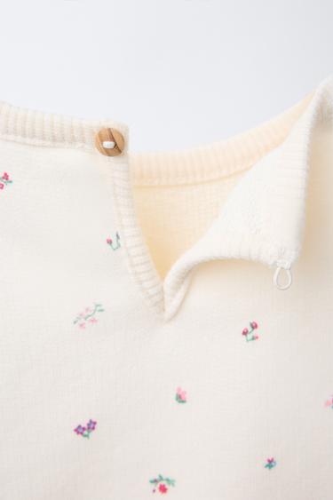 FLORAL SWEATSHIRT - Light ecru by Zara - Image 2
