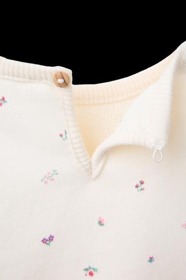 BLUMEN-SWEATSHIRT - Cremefarben hell von Zara