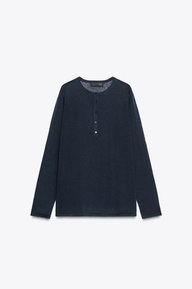 PLAIN KNIT SWEATER - Navy blue by Zara - Image 5