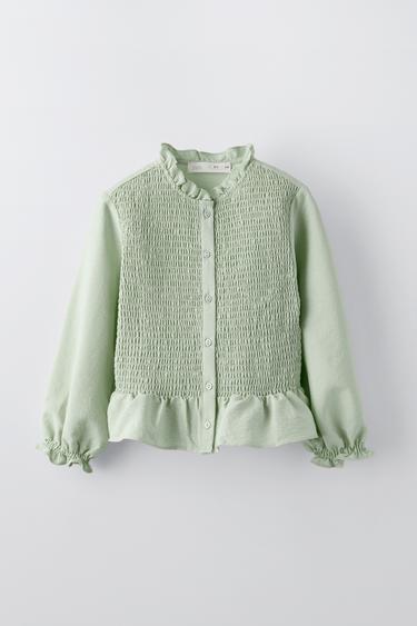 SHIRT WITH STRETCH DETAIL - Sea green by Zara - Image 0