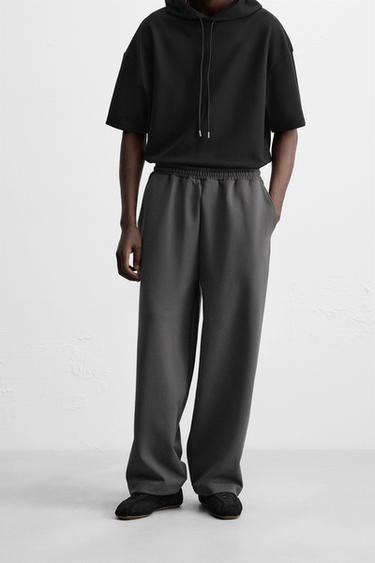 TECHNICAL WIDE-LEG JOGGER TROUSERS - Grey by Zara