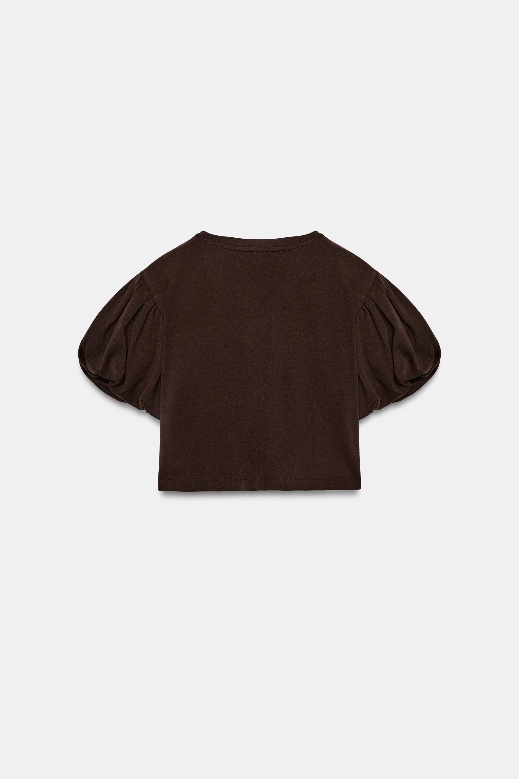 CROPPED VOLUMINOUS SLEEVE T-SHIRT