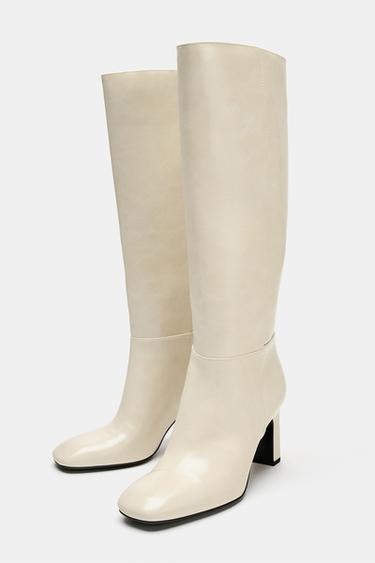 BOTTES À TALONS LARGES - blanc de Zara - Image 5