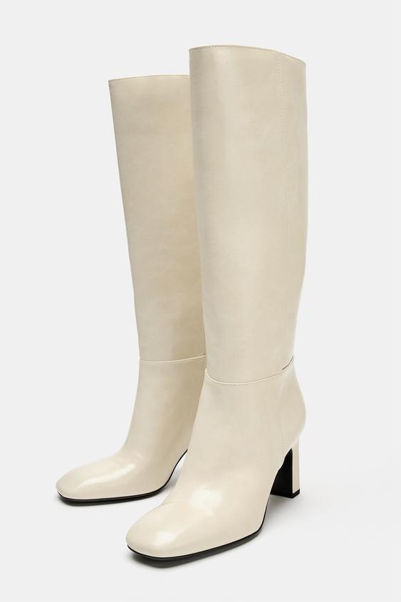 BOTTES À TALONS LARGES - blanc de Zara - Image 5