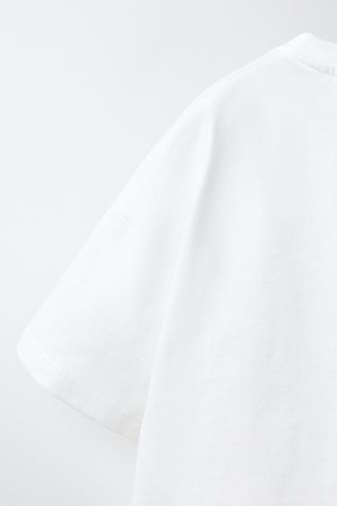 T-SHIRT À FLEURS CROCHET APPLIQUÉES - Blanc de Zara - Image 3