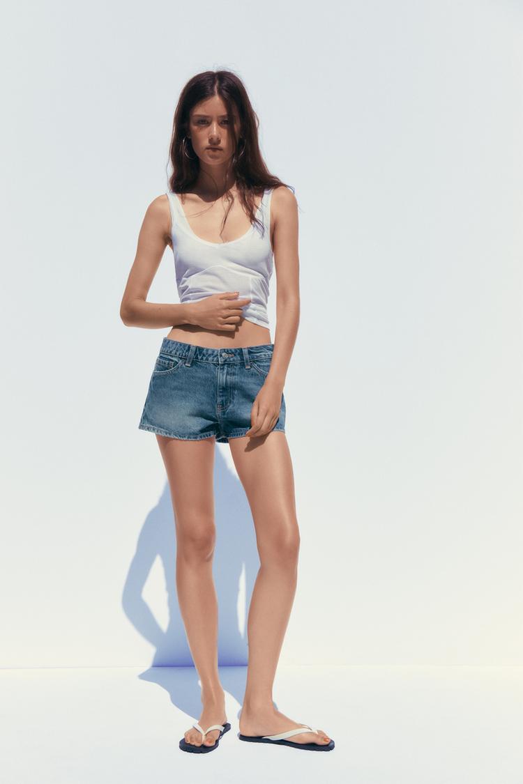 TRF MID-WAIST MICRO DENIM SHORTS Blue ZARA South Africa