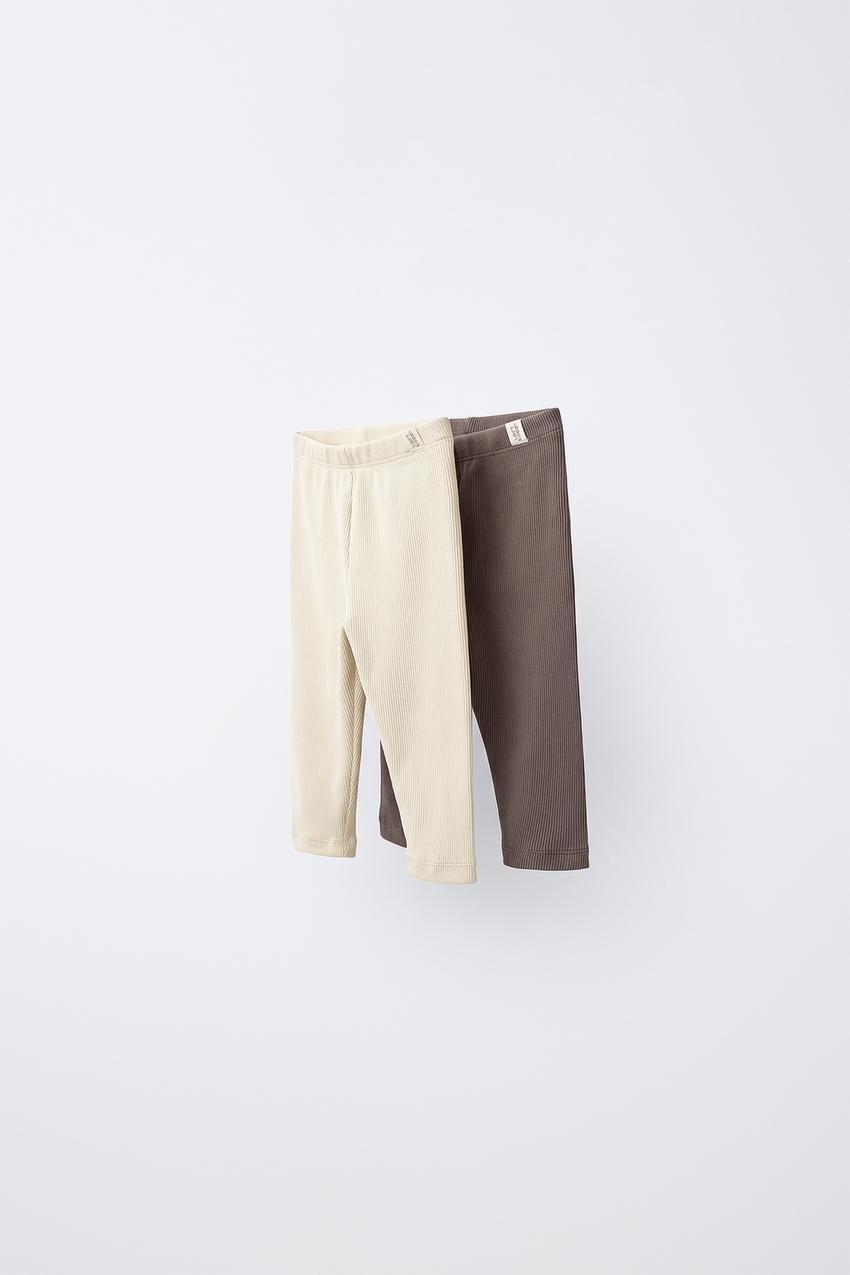 無地レギンス2枚セット - エクリュ/ブラウン | ZARA Japan / 日本