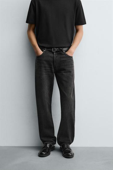 Zara STRAIGHT FIT JEANS - Charcoal