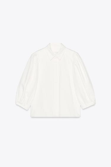 ZW COLLECTION DENIM BLOUSE - Oyster-white by Zara - Image 5