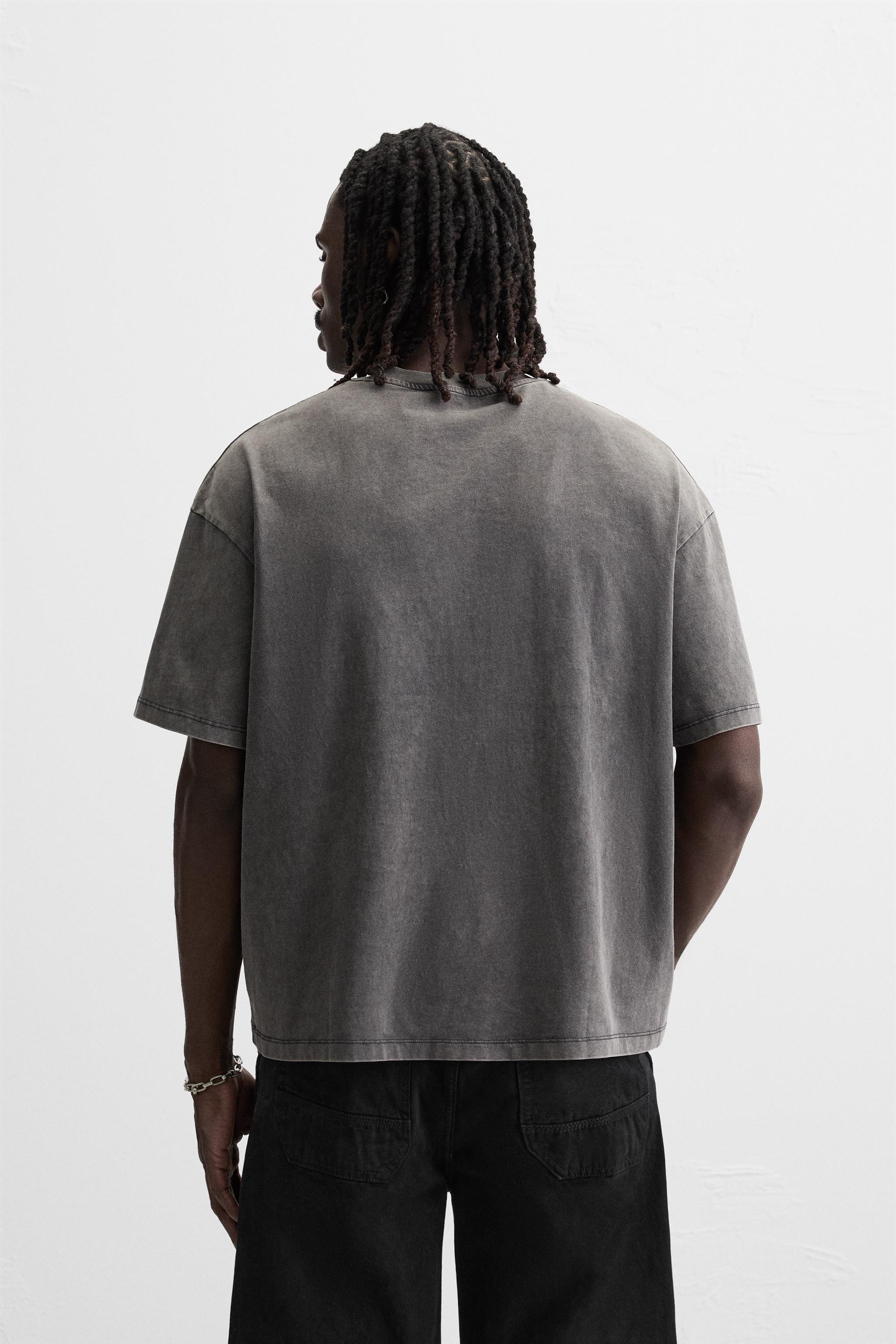 【ZARA】ウォッシュ加工パッチ付きTシャツ 0962/438/898 ZARA】ウォッシュ加工パッチ付きTシャツ 0962/438/898 (ZARA/T