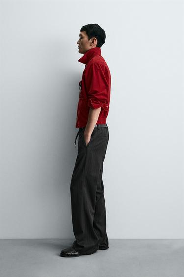 BOXY FIT CORDUROY OVERSHIRT - Red by Zara - Image 3