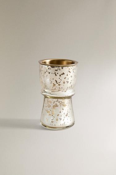 METALLIC GLAZEN KERSTMIS THEELICHTHOUDER - Zilver van Zara - Afbeelding 0