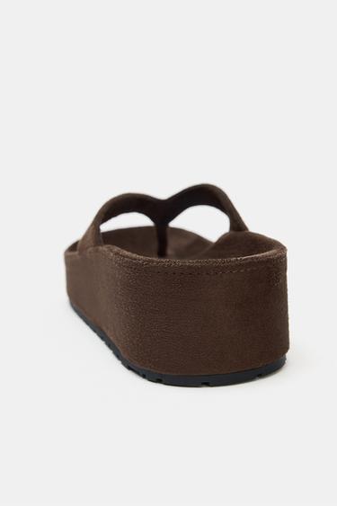 SANDALES À PLATEFORME ET BRIDE - Marron de Zara - Image 5