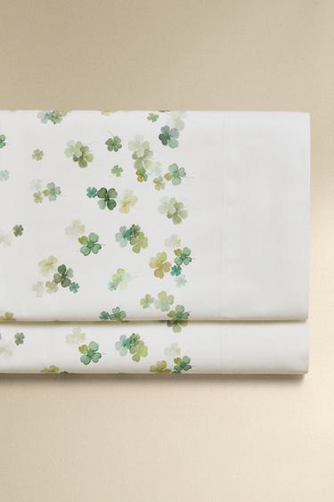 CLOVER COTTON FLAT SHEET - Oyster-white by Zara