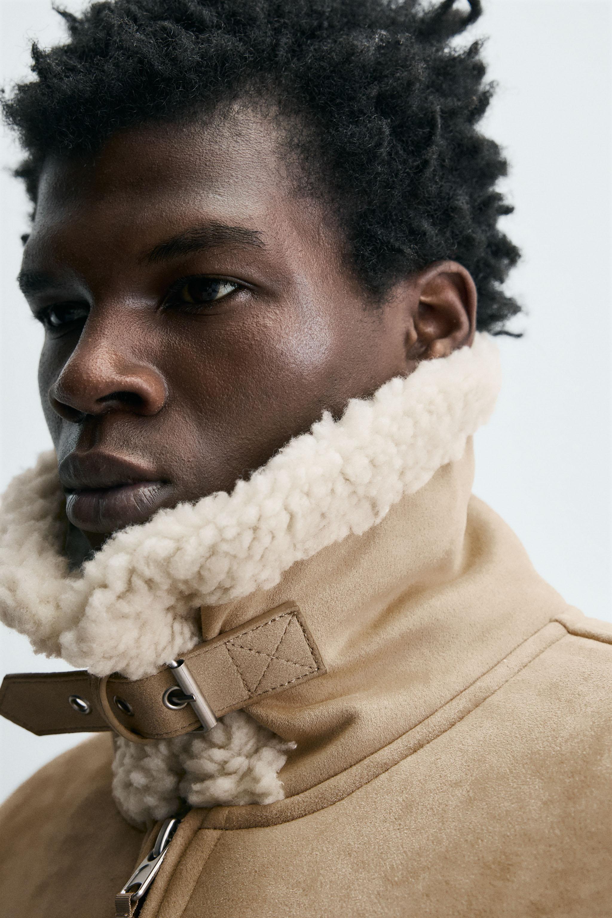 ダブルフェイス フェイクスエードジャケット - ベージュ | ZARA Japan