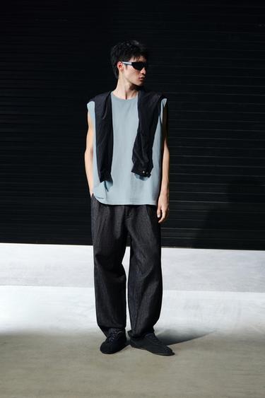 Zara 寬鬆及踝牛仔褲 - 靛青色 - 圖片 0