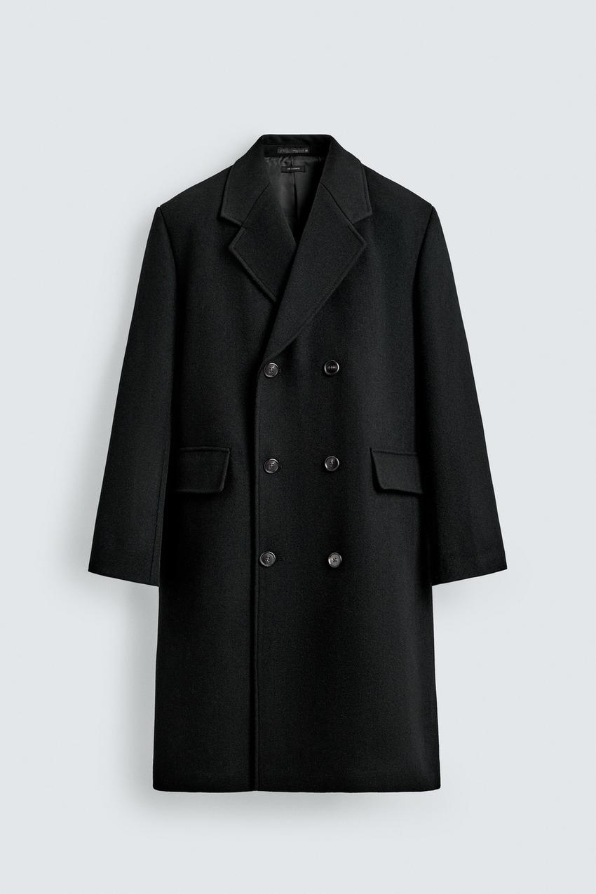 DOUBLE-BREASTED WOOL COAT