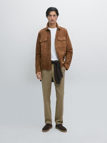 Zara Slim fit textured trousers - taupe brown