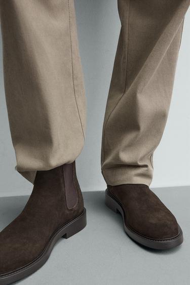 BOTTES CHELSEA EN CUIR - Marron de Zara - Image 2