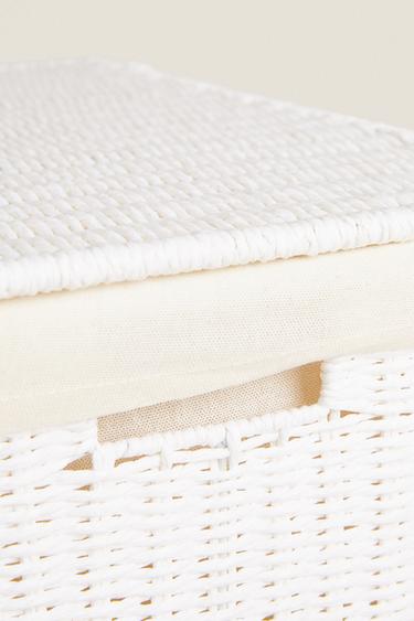 RECTANGLE FABRIC-LINED LAUNDRY BASKET - White de Zara - Image 4