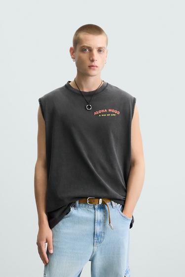 Zara COMBINED PRINT TANK TOP - Black