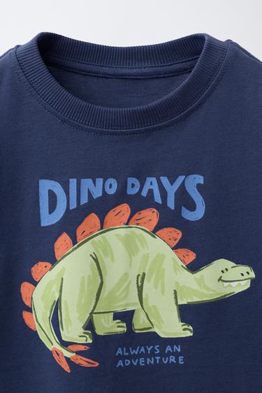 CAMISETA ESTAMPADO DINOSAURIO - Azul medio de Zara