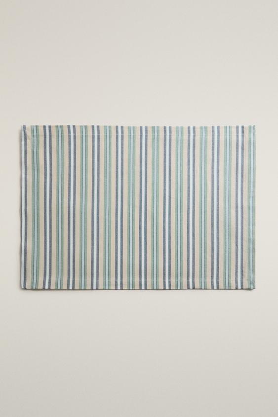 PACK OF STRIPED PLACEMATS (PACK OF 2) - Blue by Zara - Image 0
