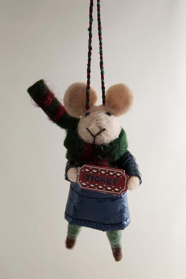 DÉCORATION SAPIN LAINE SOURICETTE TICKET NOËL - Multicolore de Zara - Image 1