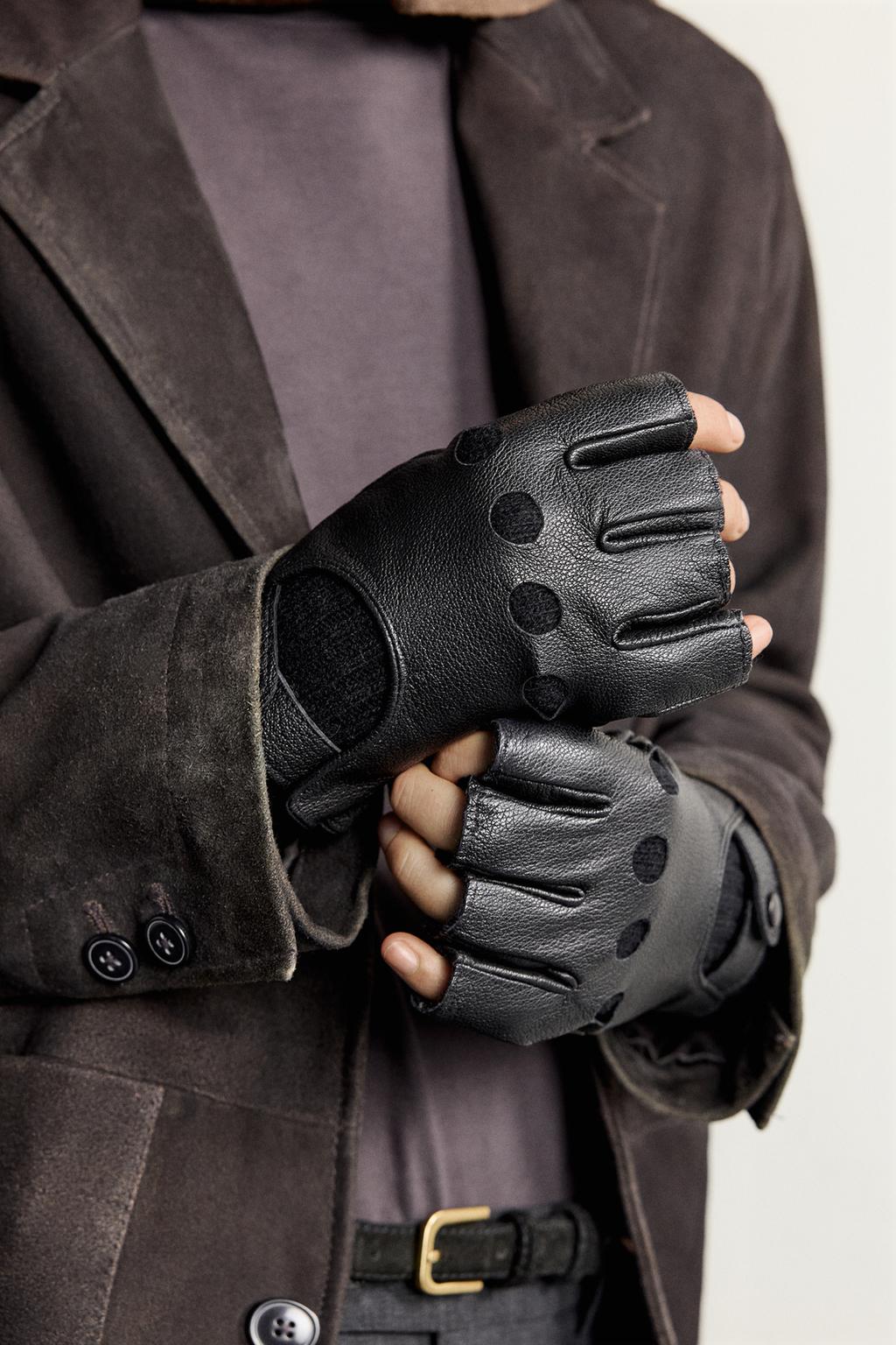 COMBINED LEATHER MITTENS