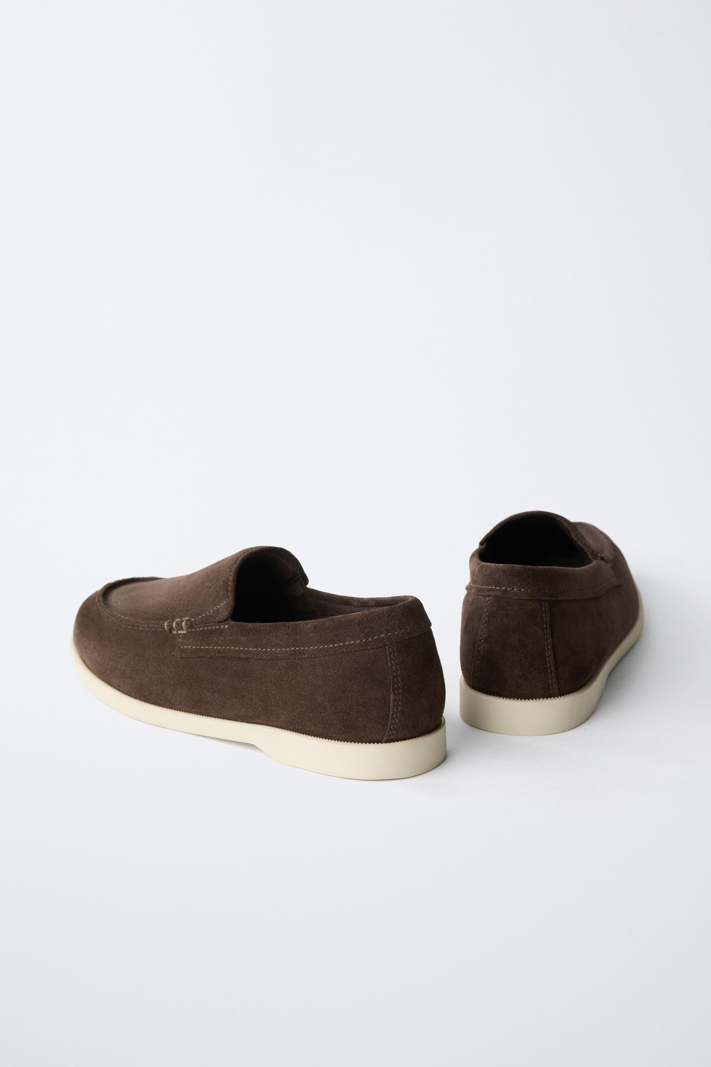 Детские туфли Zara Leather Boat, цвет: Коричневый, вариант 1 — фото 5