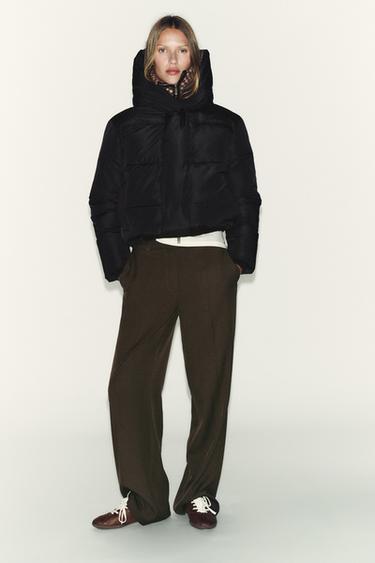 ANORAK CORTO CAPUCHA WATER REPELLENT WINDPROOF - Negro de Zara