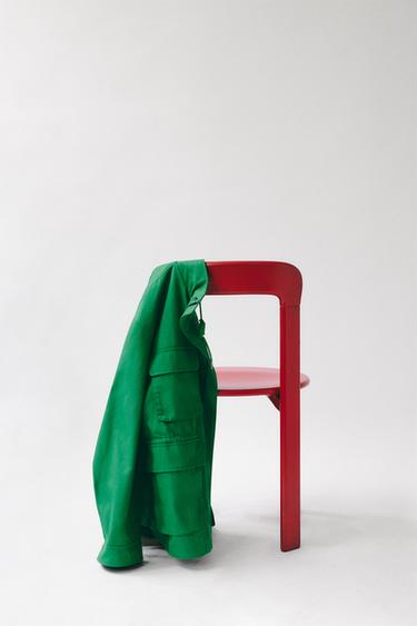 RELAXED FIT JACKET WITH POCKETS - Green by Zara