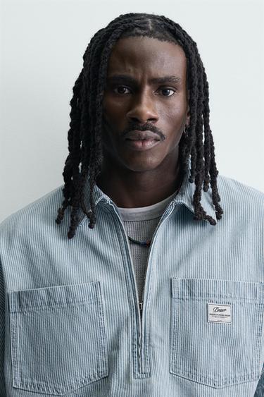 BOXY FIT WASHED STRIPED POLO SHIRT - Light blue by Zara - Image 4