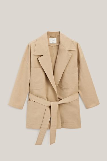 Zara Oversize cotton and linen jacket - LIMITED EDITION - Beige