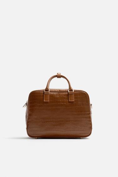 BANDOLERA PIEL GRABADA - Marrón de Zara