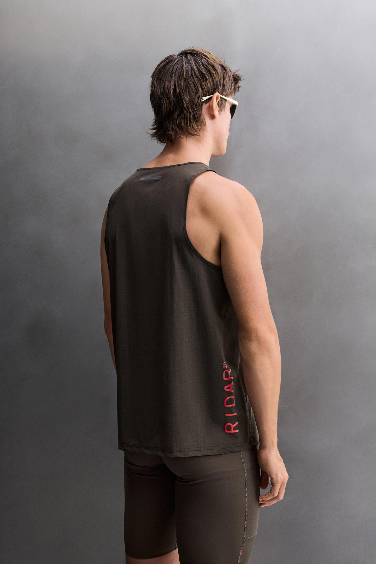 Мужской топ Zara Ridar© x ZARA Running Tank Top, цвет: Коричневый — фото 3