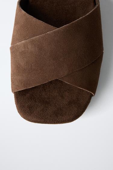 LEATHER CLOGS WITH THIN SOLE - Brown by Zara - Image 5