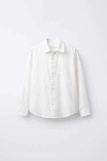 PLAIN COTTON SHIRT - Ecru by Zara